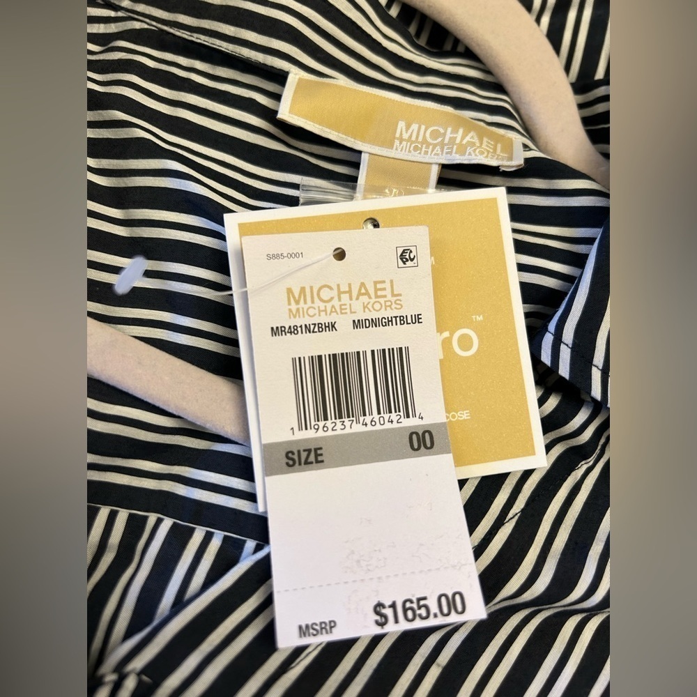 MICHAEL KORS STRIPED LONG SLEEVE SHIRT DRESS - Picture 4 of 5